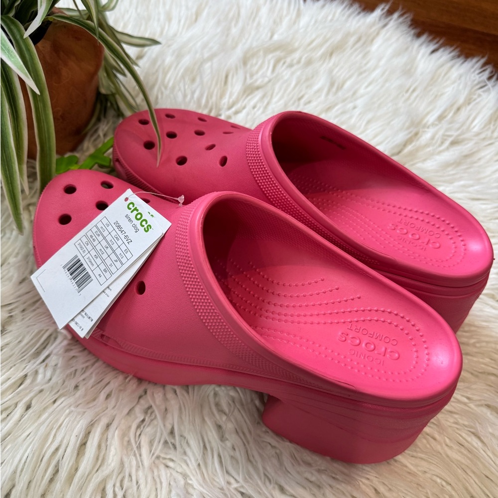 New🌿 CROCS Siren Clog Women’s Hyper Pink Heel Slip On Platform